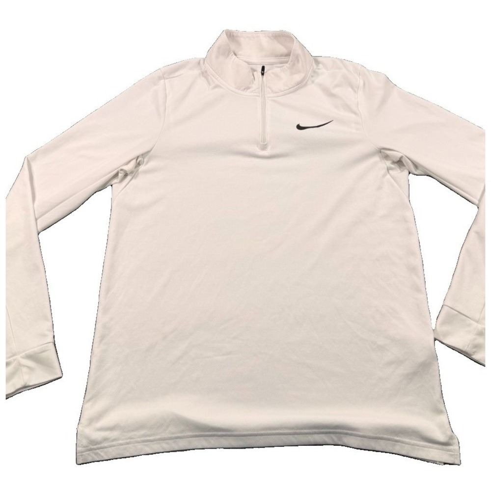 Nike Dri-FIT Men's M White Quarter Zip Long Sleeve Pullover